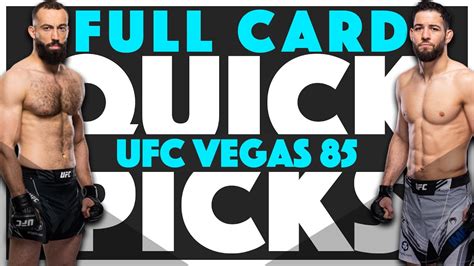 Ufc Vegas Quick Picks Full Card Predictions Dolidze Vs Imavov