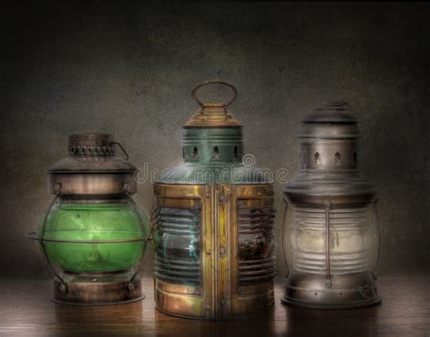 Three Old Oil Lanterns Stock Image Image Of Nostalgia 84373261