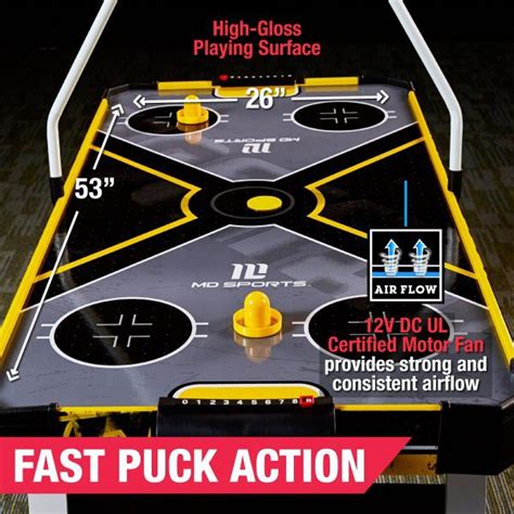 Md Sports 54 Air Powered Hockey With Overhead Electronic Scorer Md