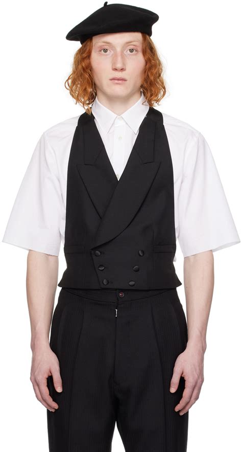 Black Double Breasted Vest By Maison Margiela On Sale