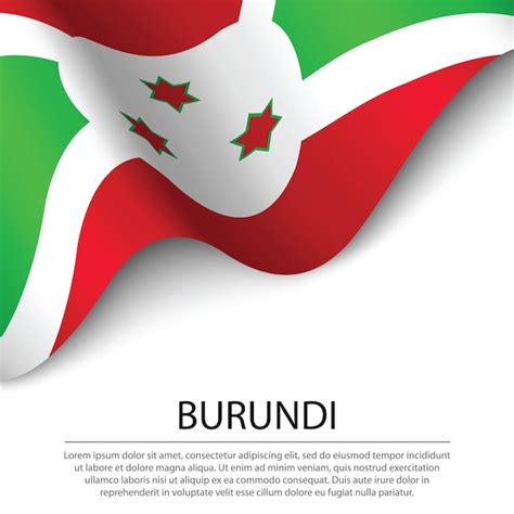 Bandeira Do Burundi Em Fundo Branco Modelo De Vetor De Banner Ou Fita