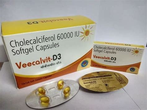 Veeubce Cholecalciferol Vitamin D3 60000 IU Soft Gelatin Capsules