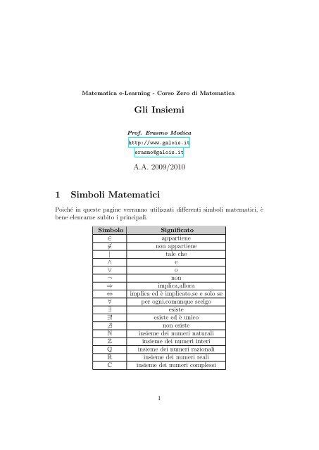 Latex Matematica Simboli