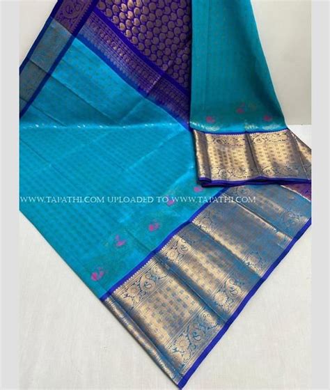 Blue And Royal Blue Color Kuppadam Pattu Handloom Saree With Alluring