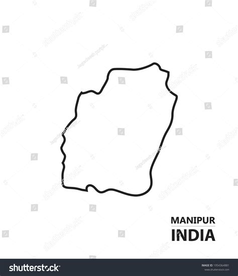 Manipur India Outline Vector Map White Stock Vector (Royalty Free ...