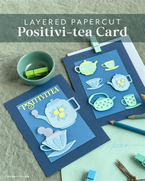 Positivi Tea Papercut Card Lia Griffith