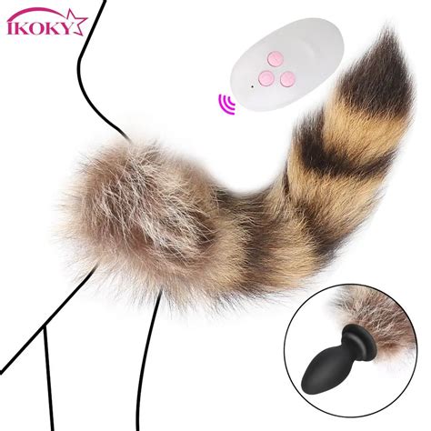 Ikoky Fox Tail Anal Plug Sex Toys For Couples Vibrator Adult Game Anus