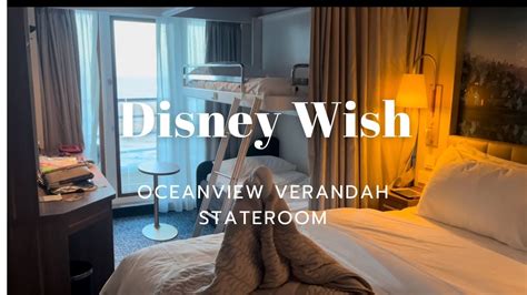 Disney Wish Oceanview Verandah Stateroom Tour Room 7142 Bunk Bed View Youtube