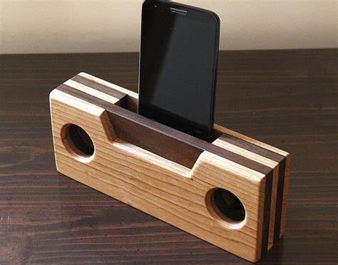 Amplificateur de téléphone portable en bois passif cerisier Etsy