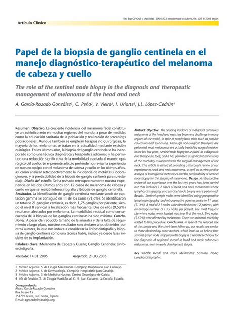 Pdf Papel De La Biopsia De Ganglio Centinela En El Manejo Scielo