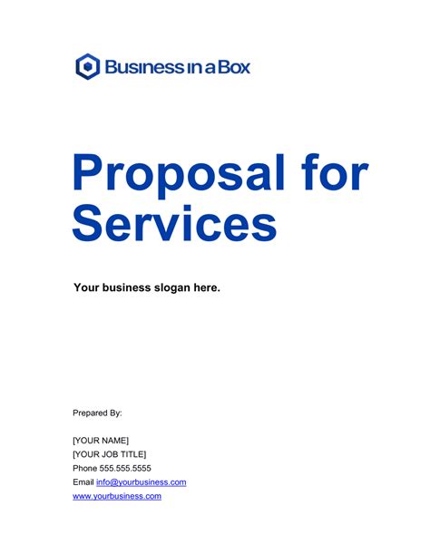 Proposal For Services Template By Business In A Box™