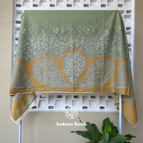 Jual Kain Batik Katun Handprint Motif Abstrak Warna Sage Shopee Indonesia