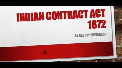 Introduction Of Indian Contract Act L