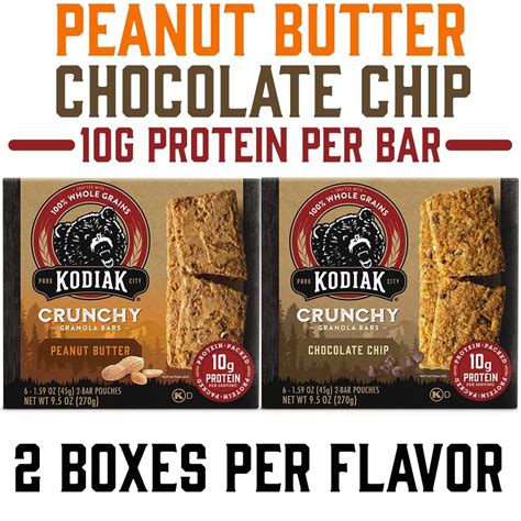 Kodiak Cakes Crunchy Granola Bar Variety Pack Peanut Butter And