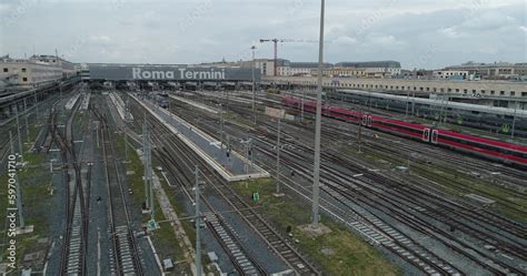 Roma Termini Station International Hub Workers And Tourists In