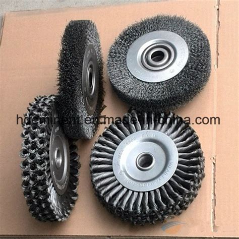 300mm Double Row Twisted Wire Wheel Brush For Weld Cleaning China