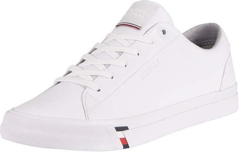 Tommy Hilfiger De Los Hombres Zapatillas De Piel Corporativas Blanco