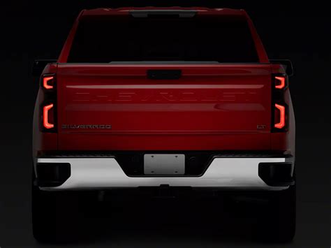 Silverado 1500 Light Bar Led Tail Lights Black Housing Clear Lens 19