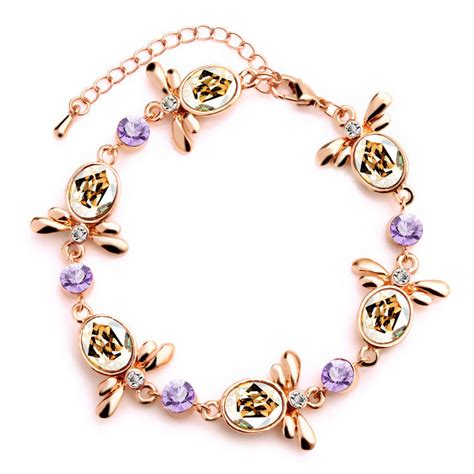 Buy Crunchy Fashion Austrain Pink Crystal Charm Bracelet Online Purplle