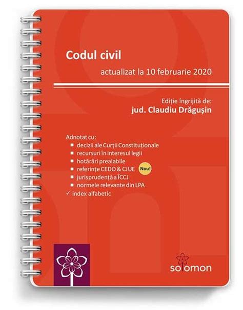 Codul Civil Actualizat 10 Februarie 2020 Editura Solomon Editura