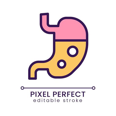 Stomach Pixel Perfect Rgb Color Icon Digestive System Inner Human