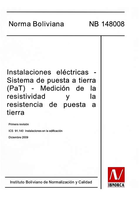 Nb Instalaciones El Ctricas Sistemas De Puestas A Tierra