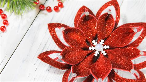 Diy Christmas Decorations Glitter Foam Snowflakes Ornaments Youtube