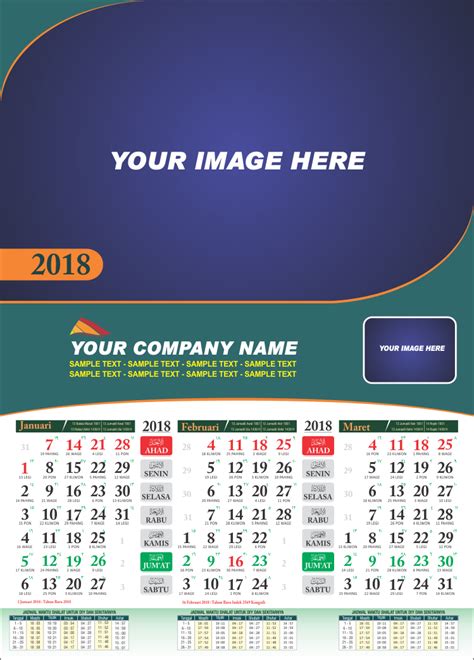 Contoh Desain Kalender Poster Gambaran