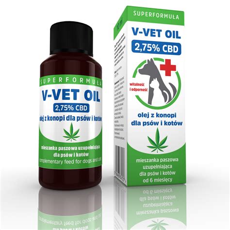 V VET OIL 2 75 CBD Olej z konopi dla psów i kotów Sklep Vetos Farma Sp