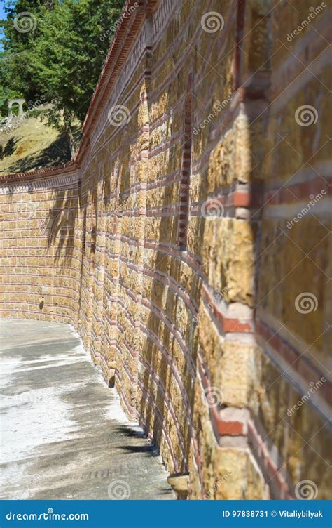 Bricks Wall On Suuny Day Aegina Island Greece Stock Image Image Of