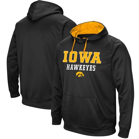 Iowa Hawkeyes Black Lightweight Performance Pullover Hoodie