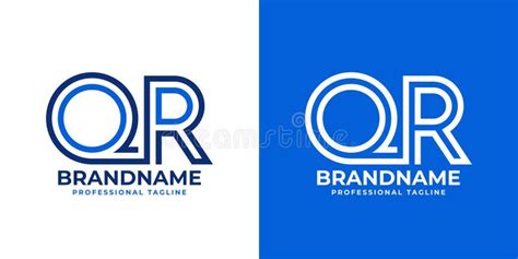 Logotipo Do Monograma De Linha Das Letras Qr Adequado Para Empresas