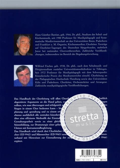 Handbuch Der Chorleitung Von Hans G Nther Bastian Et Al Im Stretta