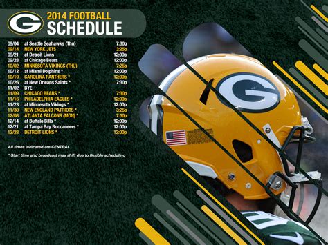 Green Bay Packers Schedule Wallpaper WallpaperSafari