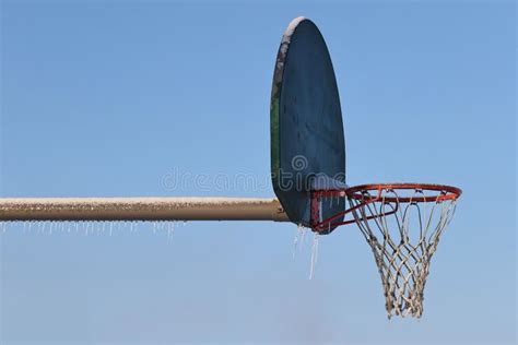 Frozen Basketball Hoop Winter Stock Photo Image Of Sports Basketball