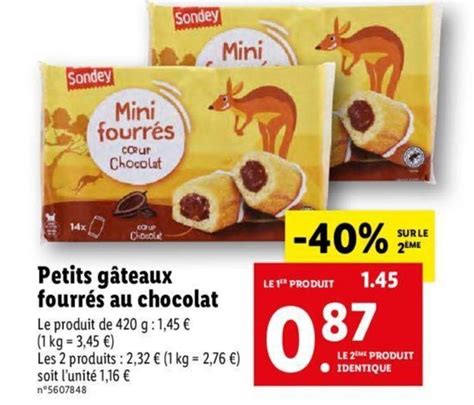 Promo Petits Gâteaux Fourrés Au Chocolat Chez Lidl