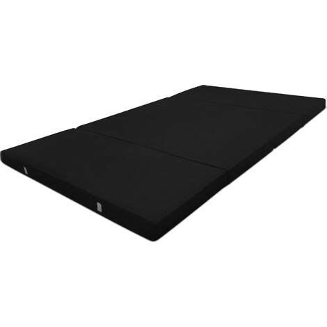 Beautissu Pouf Pliable Campix Matelas Pliant De Voyage Noir 195x120x7 Cm