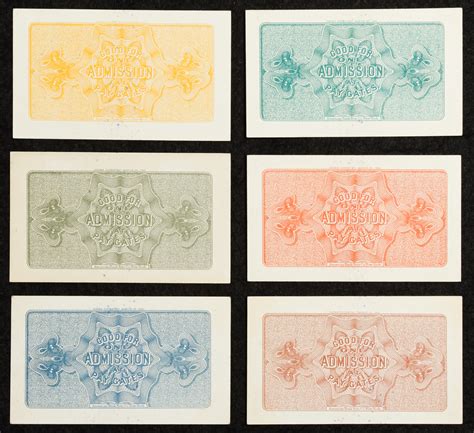 1893 Columbian Exposition Admission Tickets