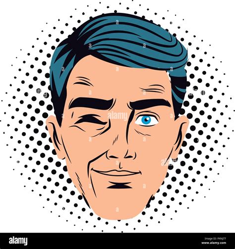 Pop Art Man Face Stock Vector Image And Art Alamy