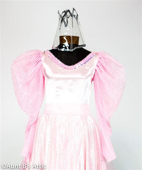 Glenda The Good Witch Costume 4 Pc Pink Satin Dress O… - Gem