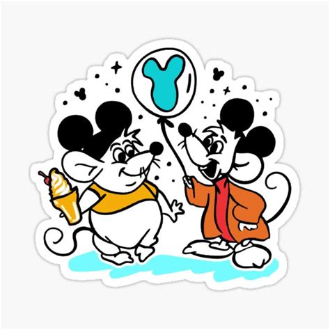 "Jaq and Gus, Cinderella Jaq and Gus" Sticker by SamaulMani | Redbubble