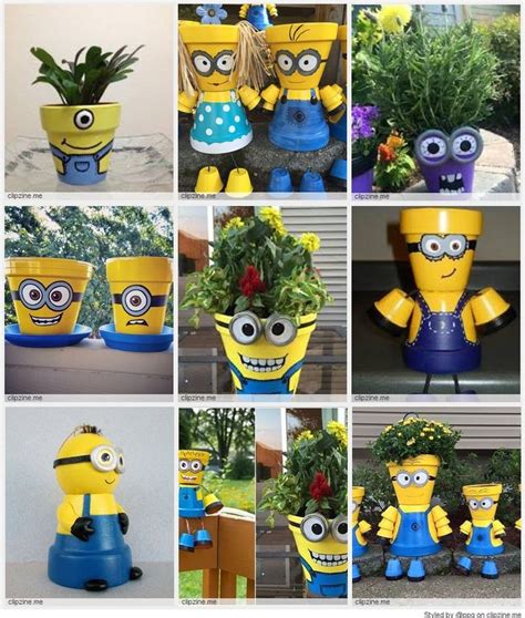 Minion Terra Cotta Pots How To Make Minions Out Of Flower Pots Flower Pot Crafts Terra