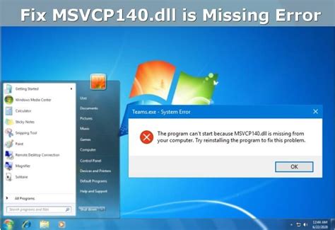 How To Fix Error Msvcp Dll Missing