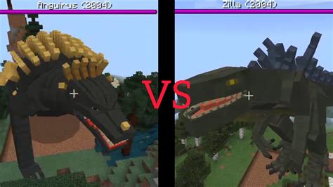 Anguirus Vs Zilla Mcpe Godzilla Final War Addon Youtube