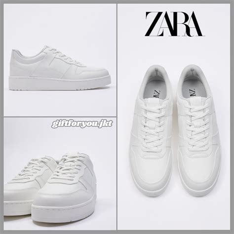 Jual Sepatu Pria Zara Monochrome Retro Trainers Original Sneakers