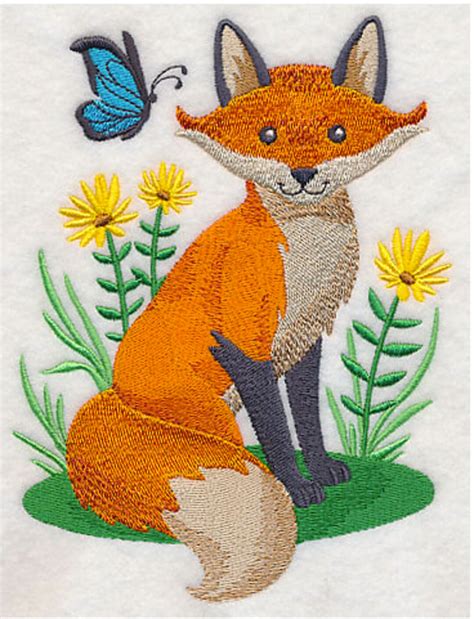 Woodland Wonders Fox Embroidered Waffle Weave Handdish Towel Etsy