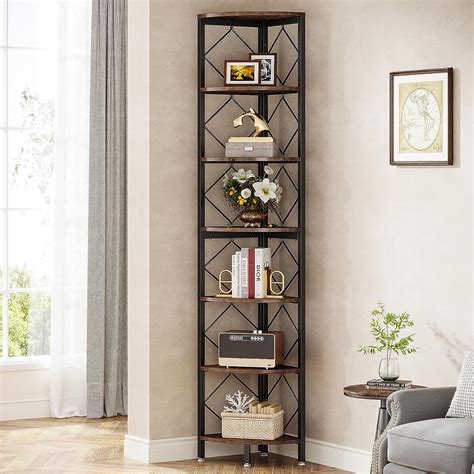 Tribesigns Corner Shelf Stand 5 Tier Corner Bookshelf Small Bookcase