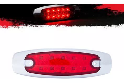 Plafón Lateral 10 Leds Estrobo Rojo Rectangular Tunelight Cuotas sin