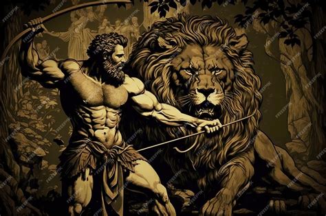 Twelve works of Hercules Greek Mythology | Premium AI-generated image