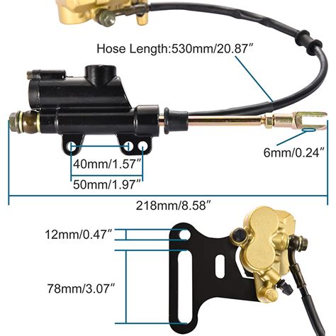 GOOFIT Rear Hydraulic Caliper Brake Master Cylinder Assembly